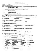 Đề và đáp án kiểm tra một tiết lần 1 học kì II Tiếng anh lớp 7 - Năm học 2015-2016 - Trường THCS Mỹ Bình